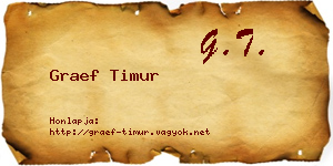 Graef Timur névjegykártya
